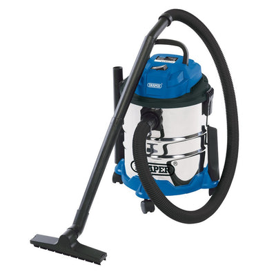 Draper 20515 20L Wet and Dry Vacuum Cleaner with Stainless Steel Tank (1250W)