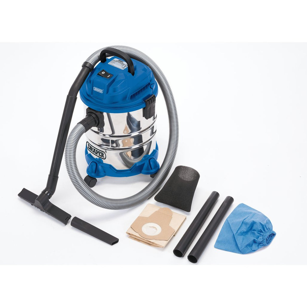 Draper 20515 20L Wet and Dry Vacuum Cleaner with Stainless Steel Tank (1250W)