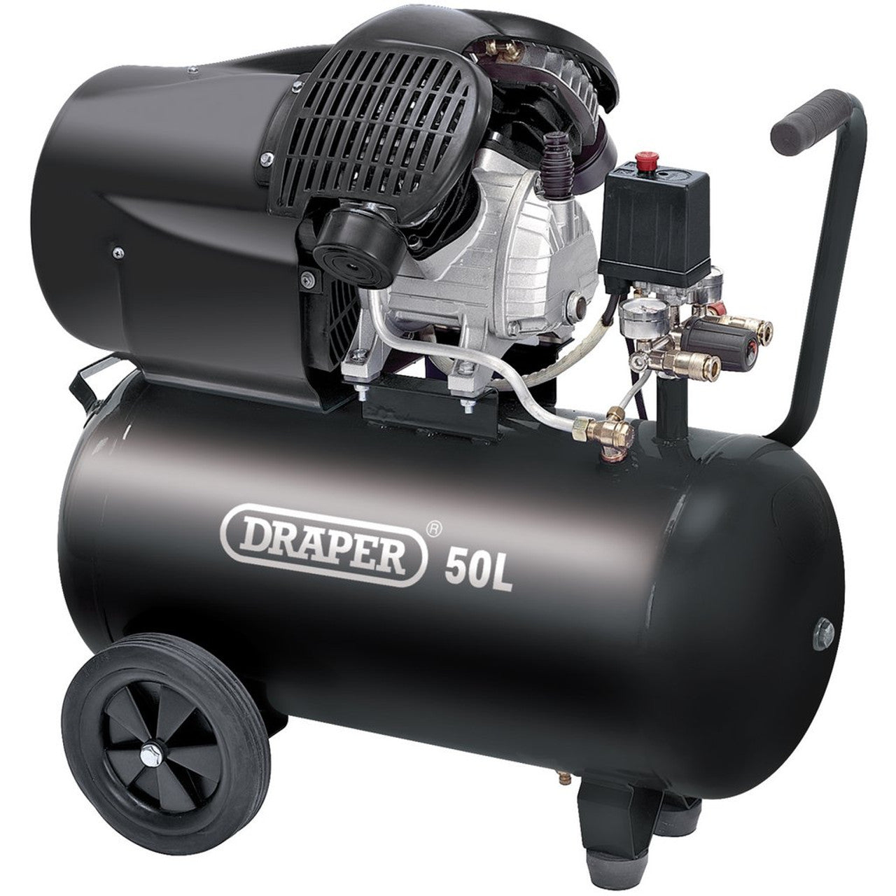 Draper 29355 50L Direct Drive V-Twin Air Compressor, 2.2kW/3hp