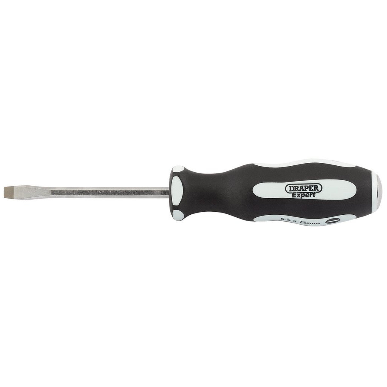 Draper 35176 'Pound Thru' Plain Slot Soft Grip Screwdriver, 5.5 x 75mm