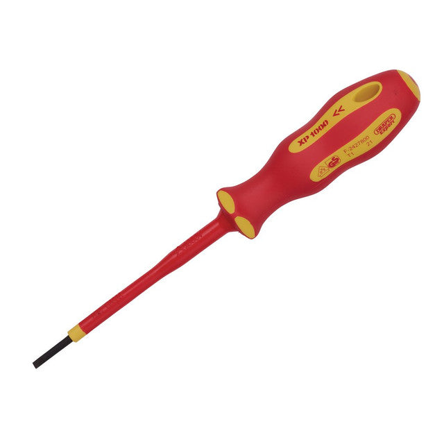 Draper 64367 XP1000 VDE Plain Slot Screwdriver, 2.5 x 75mm