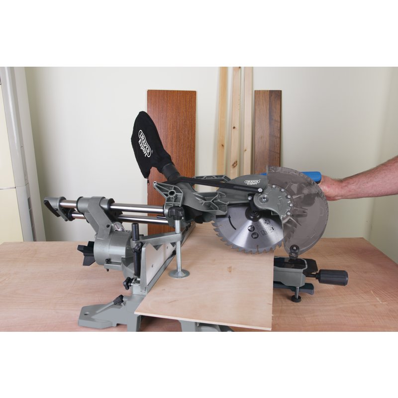 Draper 79899 255mm Double Bevel Sliding Compound Mitre Saw (2000W)