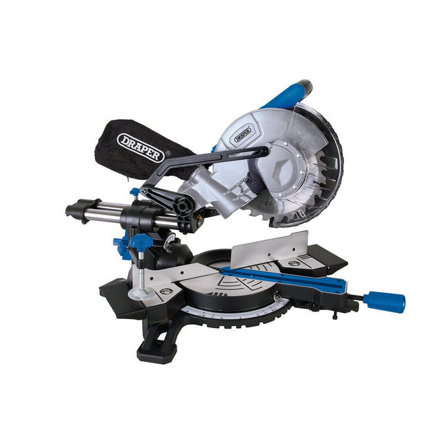 Draper 83677 230V Sliding Compound Mitre Saw with Laser Cutting Guide, 210mm, 1500W