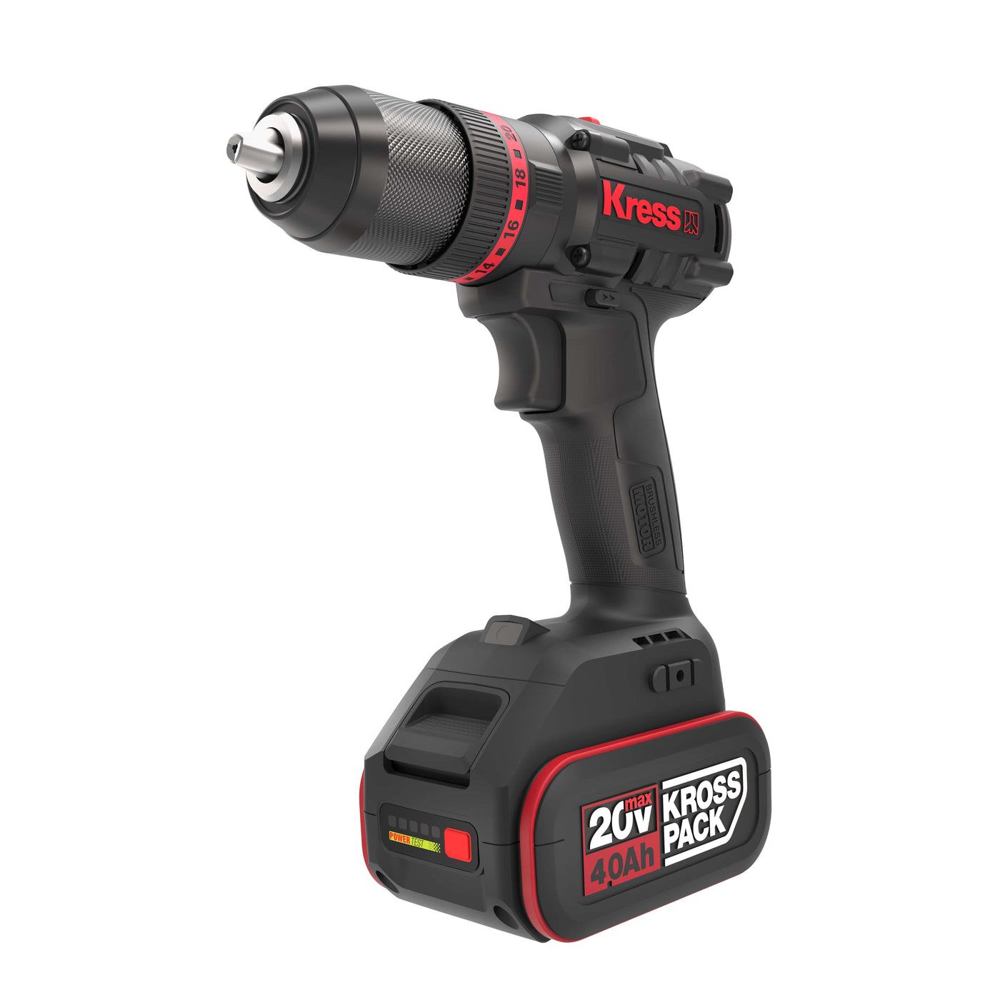 Kress KUC30 20V Brushless Hammer Drill, 60Nm, 2x 4.0Ah, 6A Charger & Stacking Case