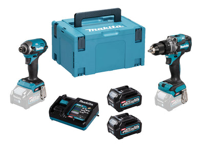 Makita DK0176G205 40V XGT 2 Piece Combo Kit with 2 x 2.5Ah Batteries, Charger & Case