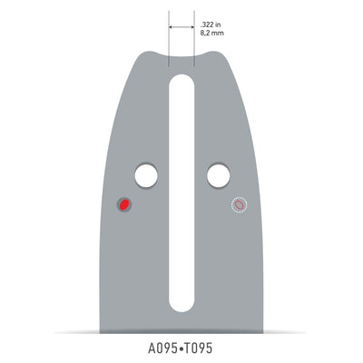 Oregon 140SDEA095 Single Rivet Guide Bar, 14"