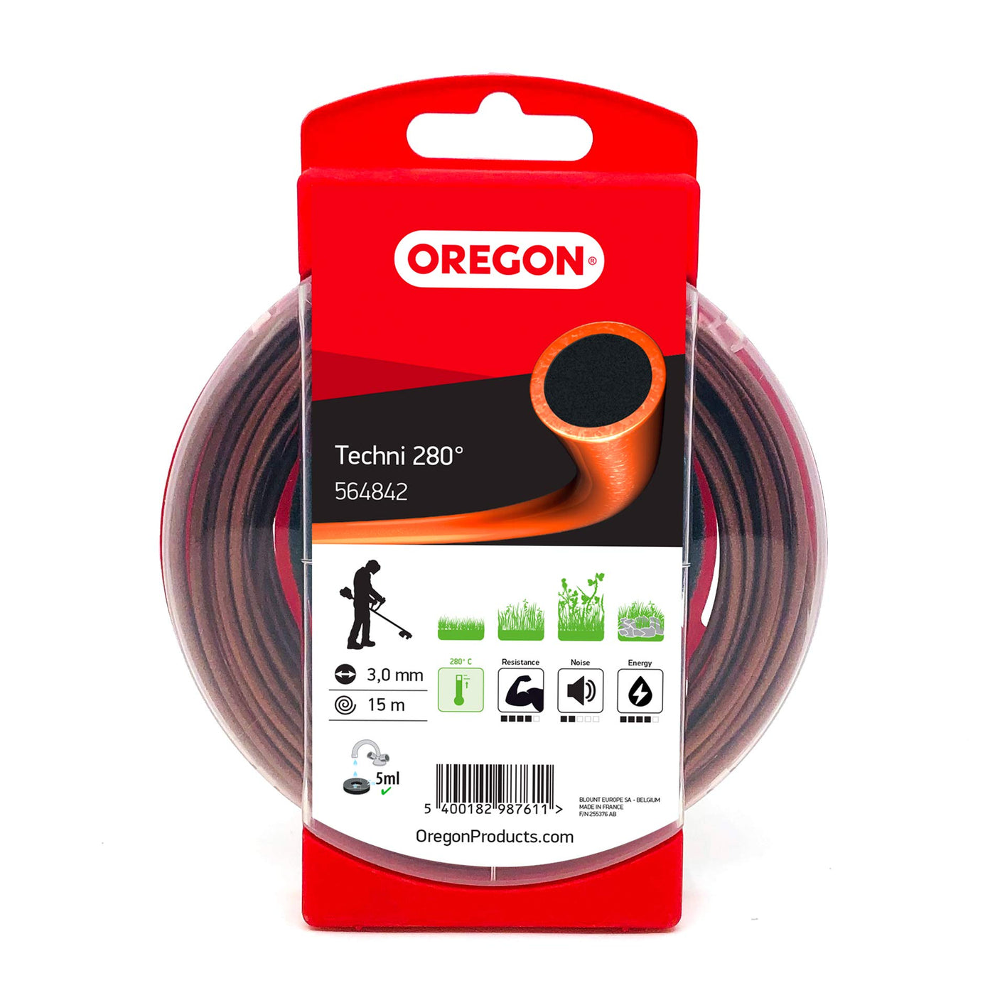 Oregon 564842 Techni 280? Round Strimmer Line, 3.0mm x 15m