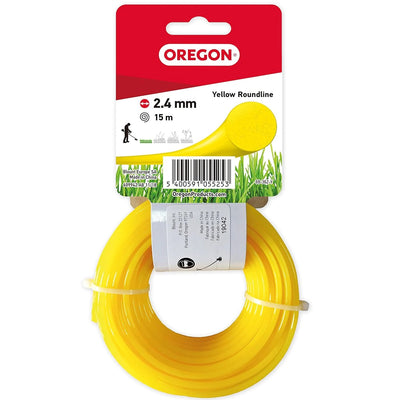 Oregon 69-362-Y Trimmer Line Yellow Round, 2.4mm x 15m