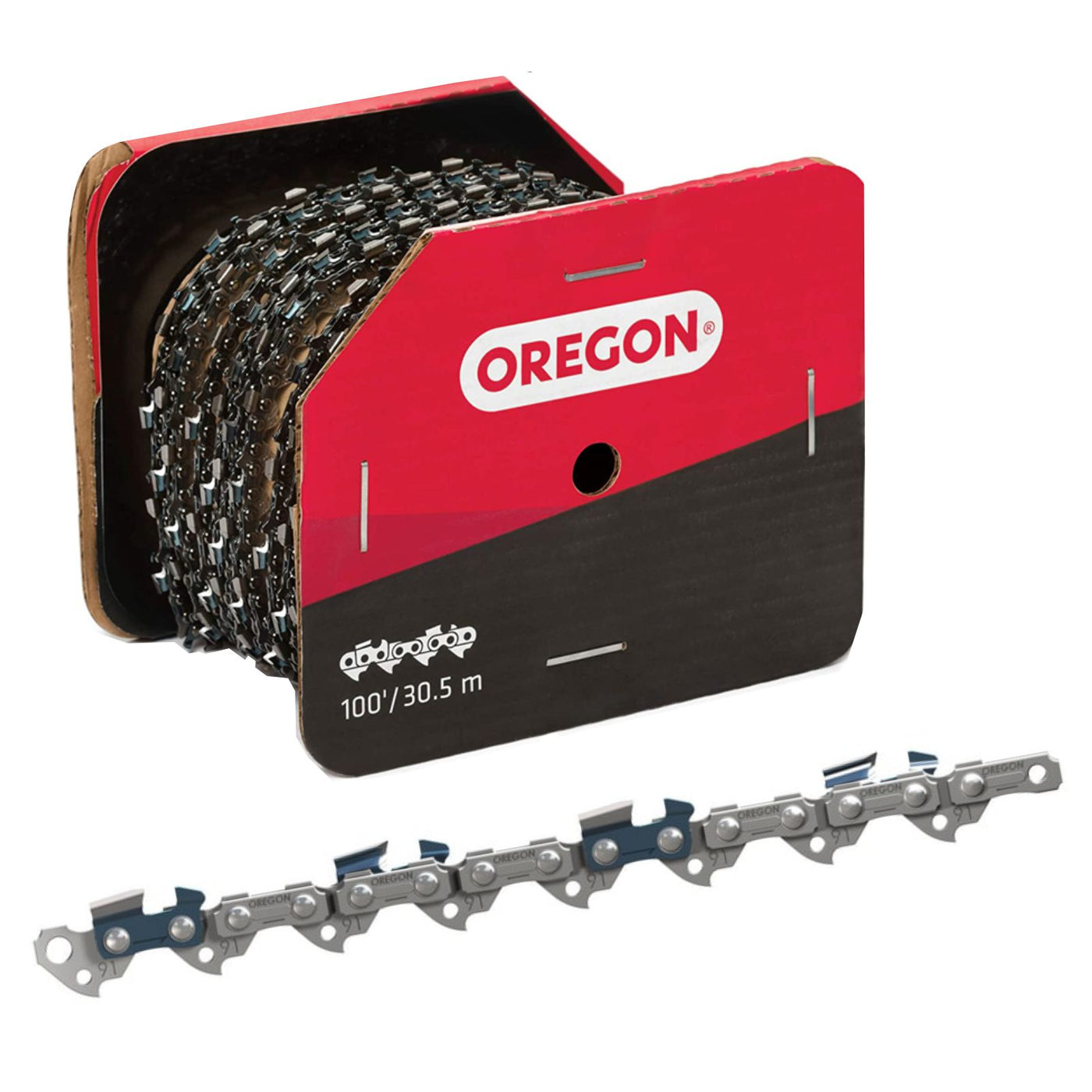 Oregon 91VXL100R Chainsaw Chain, 3/8 series, VersaCut, Semi Chisel, Long Top