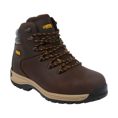 Sterling Apache S3 Waxy Safety Boot, Brown