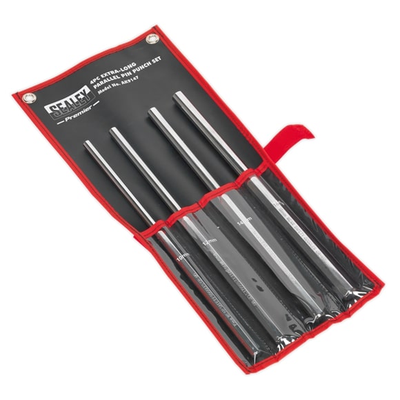 Sealey AK9147 4 Piece 350mm Extra Long Parallel Pin Punch Set