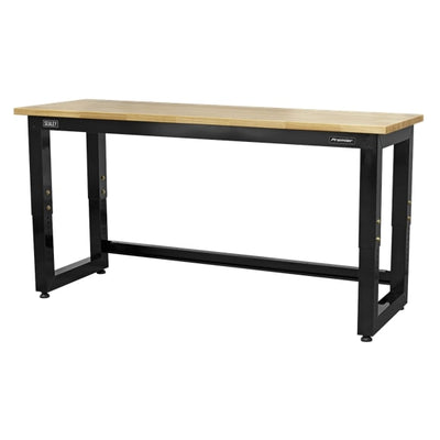 Sealey APMS22 1830mm Heavy-Duty Steel Adjustable Workbench with Wooden Worktop