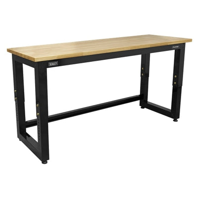 Sealey APMS22 1830mm Heavy-Duty Steel Adjustable Workbench with Wooden Worktop