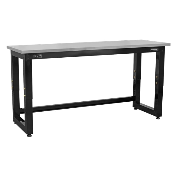 Sealey APMS23 1830mm Heavy-Duty Steel Adjustable Workbench with Stainless Steel Worktop