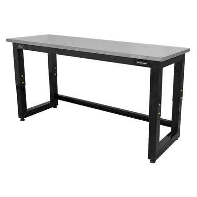 Sealey APMS23 1830mm Heavy-Duty Steel Adjustable Workbench with Stainless Steel Worktop