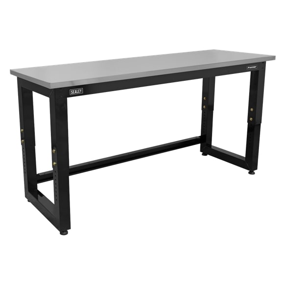 Sealey APMS23 1830mm Heavy-Duty Steel Adjustable Workbench with Stainless Steel Worktop