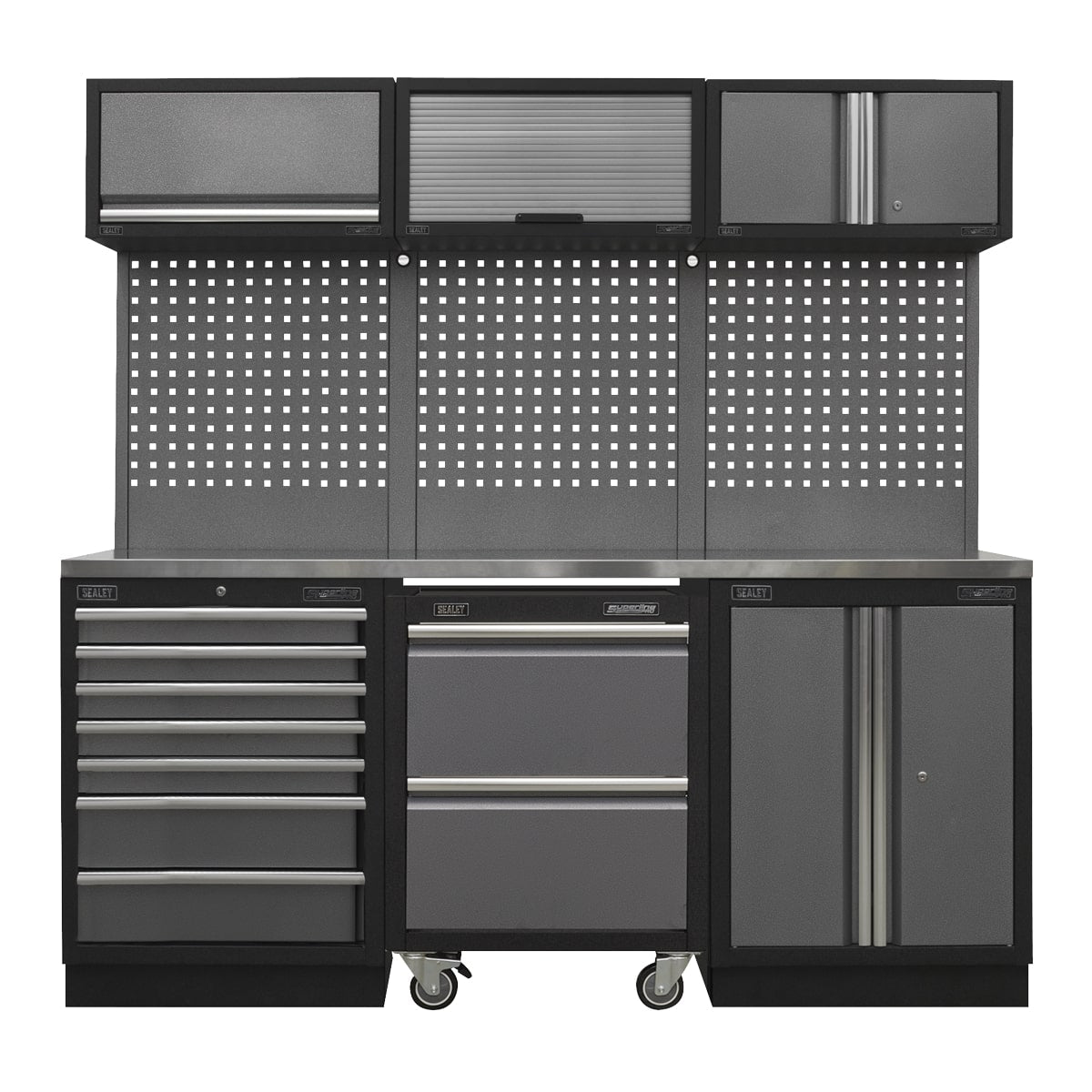 Sealey APMSSTACK12SS Superline Pro 2.04m Storage System - Stainless Steel Worktop