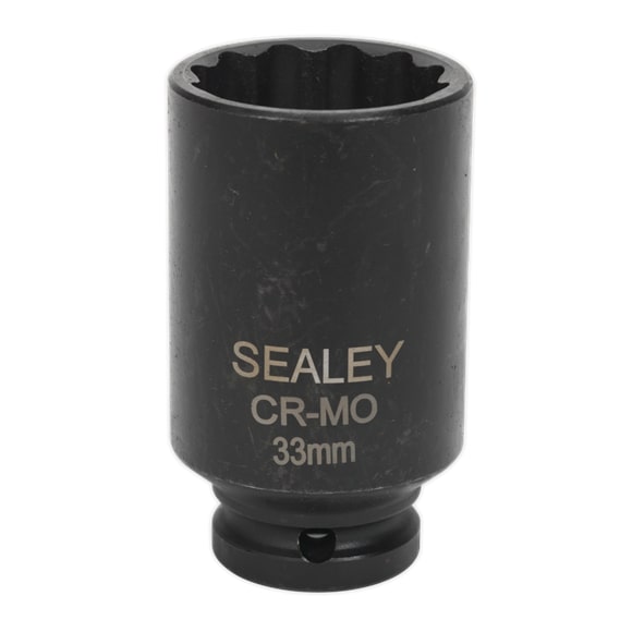 Sealey SX0041 Bi-Hex Deep Impact Socket 1/2"Sq Drive 33mm