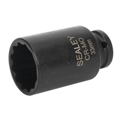 Sealey SX0041 Bi-Hex Deep Impact Socket 1/2"Sq Drive 33mm