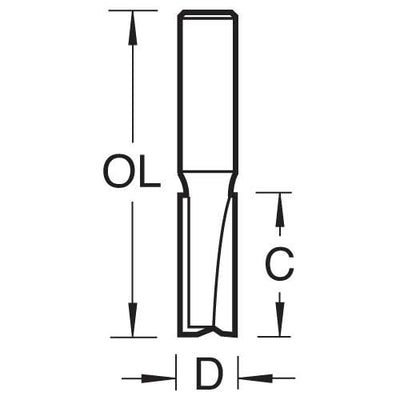 Trend 3/24X1/4TC Two Flute Cutter 6mm Diameter