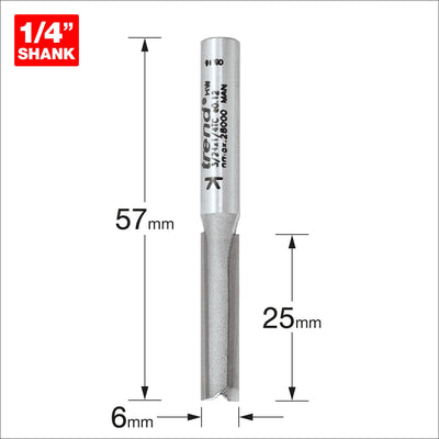 Trend 3/24X1/4TC Two Flute Cutter 6mm Diameter