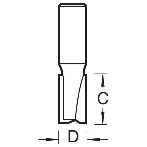 Trend Two Flute Cutter 12mm Diameter Long