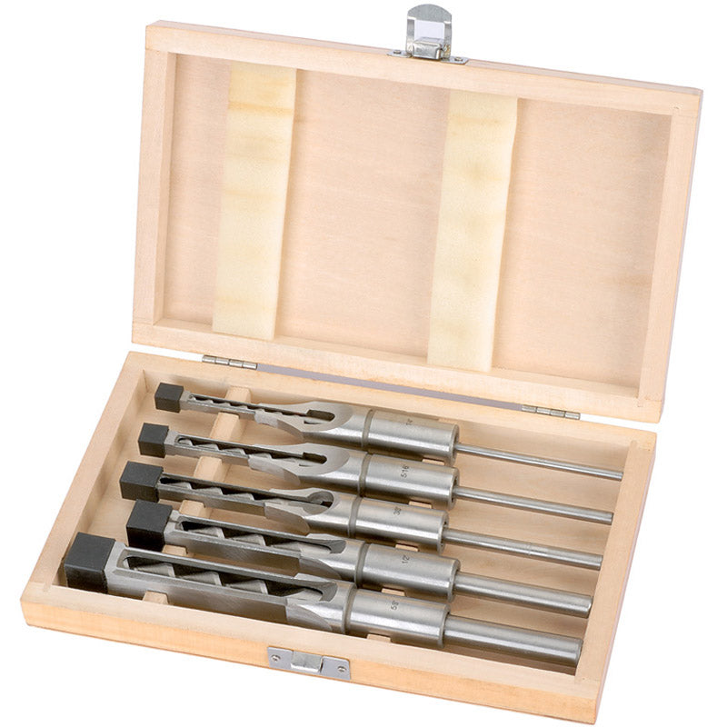 Draper 40406 Hollow Square Mortice Chisel and Bit Set (5 Piece)