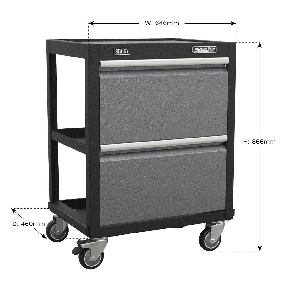 Sealey APMSSTACK12SS Superline Pro 2.04m Storage System - Stainless Steel Worktop