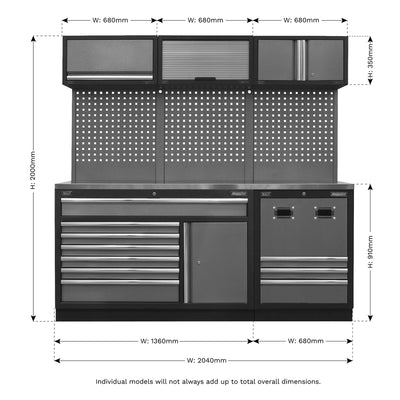 Sealey APMSSTACK14SS Modular Storage System Combo - Stainless Steel Worktop