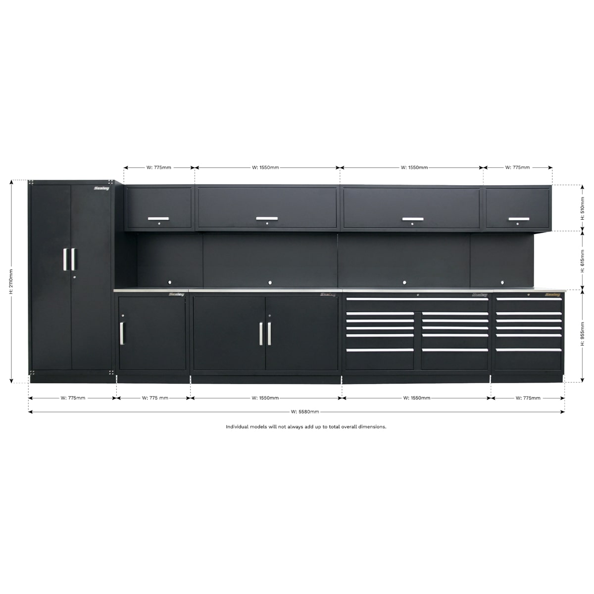 Sealey APMSSTEEL Complete Modular Workshop Storage Combination - Stainless Steel Worktop