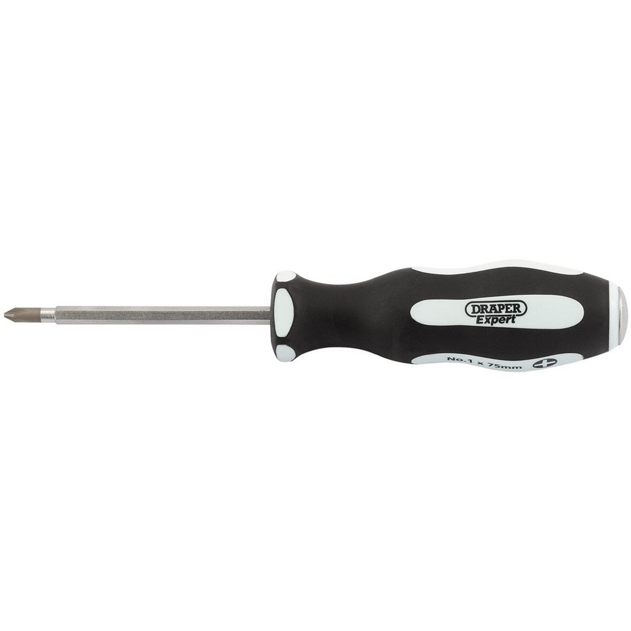 Draper 35210 'Pound Thru' Cross Slot Soft Grip Screwdriver, No.1 x 75mm