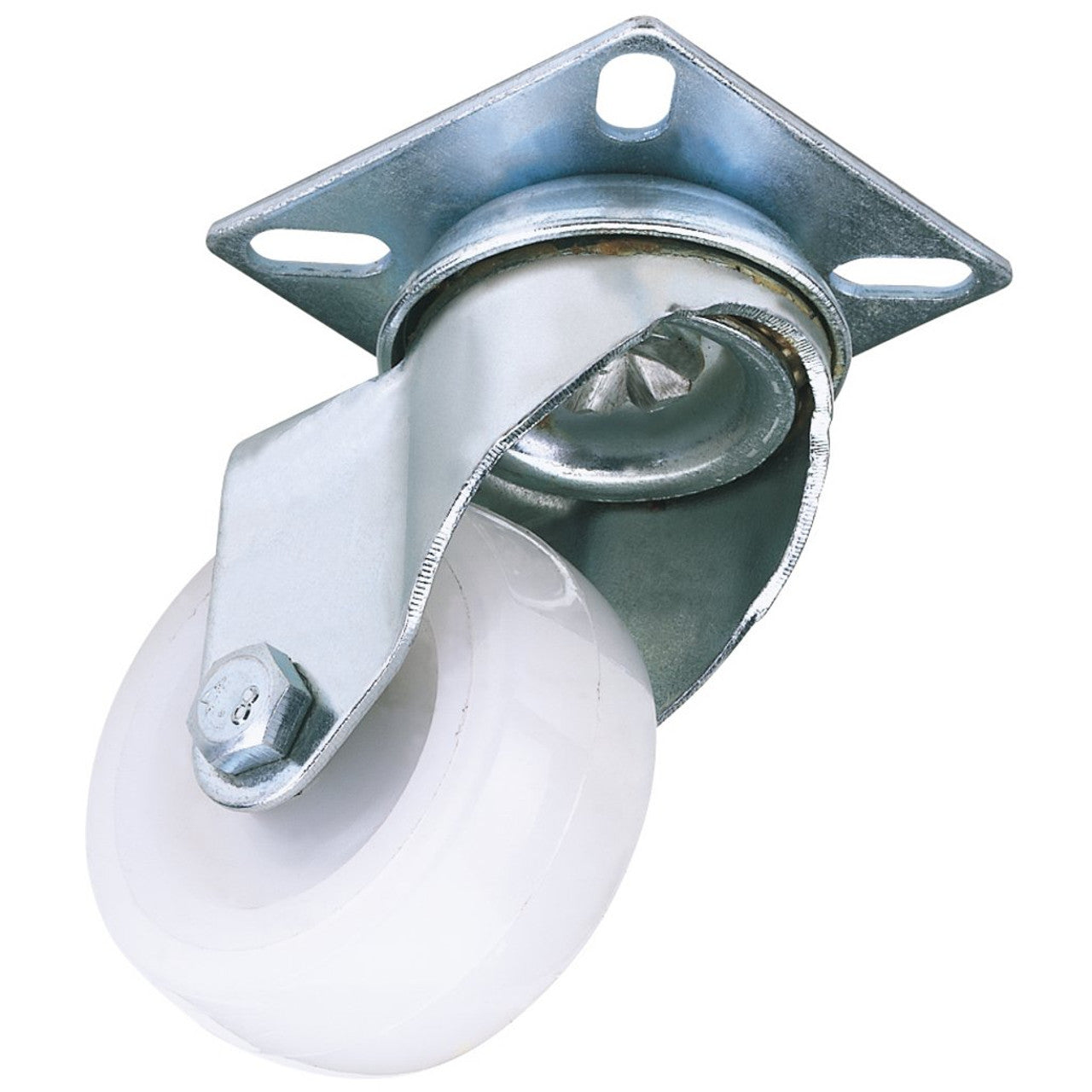 Draper 65492 Swivel Plate Fixing Nylon Wheel, 50mm Diameter, S.W.L. 50kg