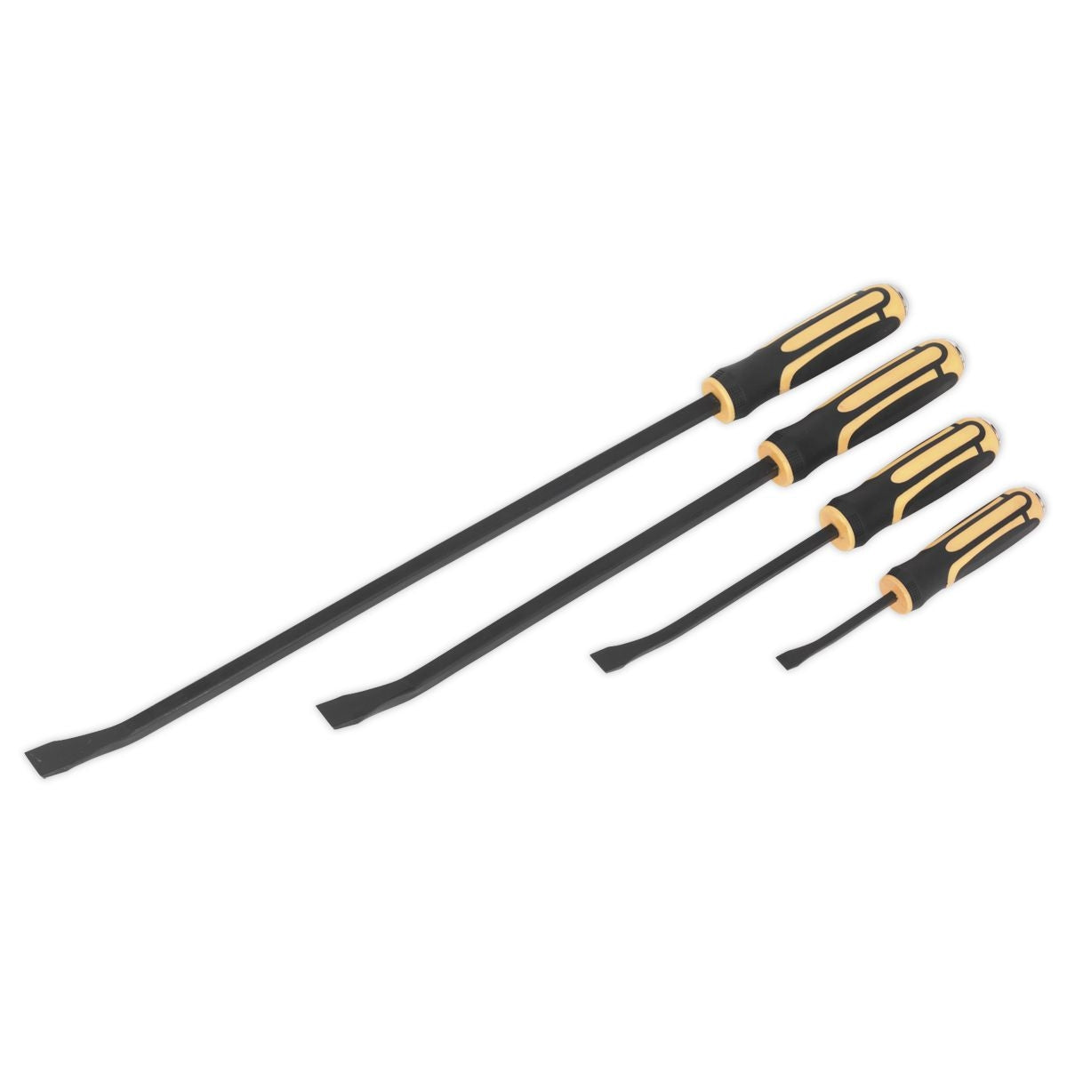 Sealey S01138 Angled Pry Bar Set with Hammer Cap 4 Piece