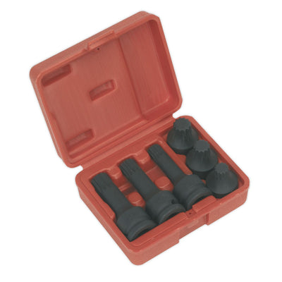 Sealey SX052 Impact Spline Socket Bit Set 6pc 1/2"Sq Drive